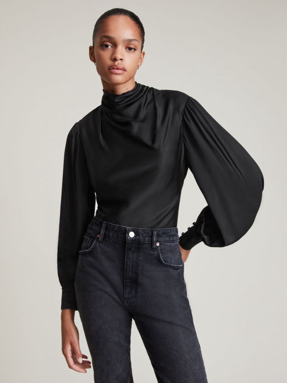 AllSaints Ilaria Bodysuit — Black | Size US 10 | NWT